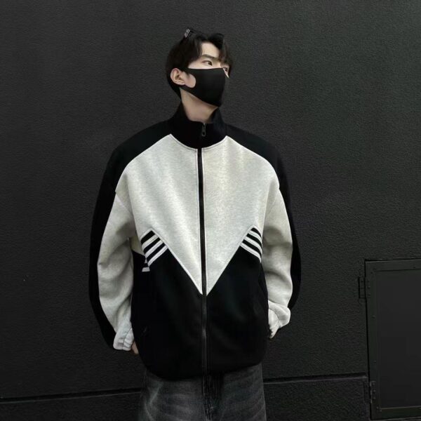 Bold contrast zip-up track jacket